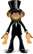 Monkey in a top hat
