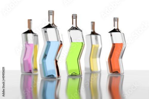Photo: five color bottles five color bottles