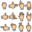 Vektor: Vector Hand Signs. Pixel Pictograms Vector Hand Signs. Pixel Pictograms