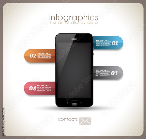 Vector: Infographics Desgin template with phone Infographics Desgin template with phone