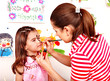 Child preschooler with face painting.