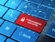 Privacy concept: computer keyboard with Closed Padlock and Infor