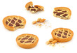 Chocolate pastry, italian homemade crostata on a white backgroun