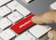 Attention keyboard key. Finger