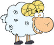 Happy Ram Cartoon Mascot Character