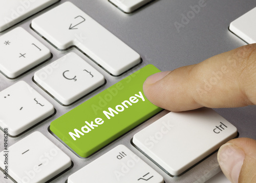 Photo: Make money keyboard key. Finger Make money keyboard key. Finger