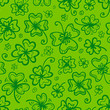 Green clovers seamless pattern for Saint Patrick's Day