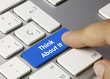 Think About It keyboard key. Finger