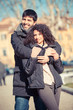 Happy Young Couple Outside, Valentine's Day