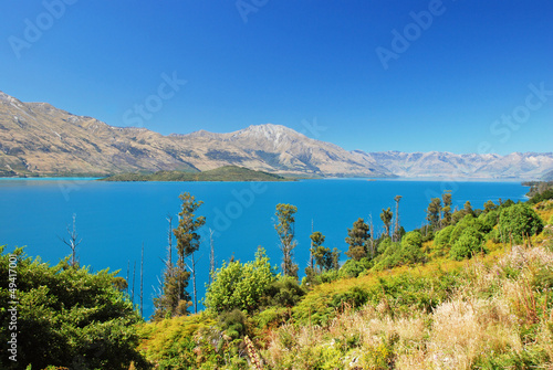 Photo: Lake Wakatipu - inland lake in the South Island of New Zealand. Lake Wakatipu - inland lake in the South Island of New Zealand.