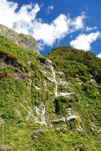 Photo: Waterfall on Milford track, New Zealand Waterfall on Milford track, New Zealand