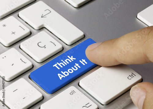 Photo: Think About It keyboard key. Finger Think About It keyboard key. Finger
