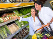 Couple buying groceries
