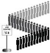 Vektor: people queuing at a job centre sign people queuing at a job centre sign