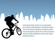 Vektor: bicyclist on the abstract urban background - vector bicyclist on the abstract urban background - vector