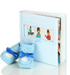 Baby photo album isolated on white