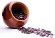 Color kidney beans in a bowl isolated on a white background