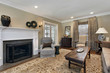Living room with fireplace