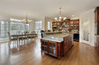 Large kitchen with eating area