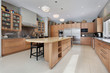 Kitchen with wood island