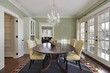 Dining room with doors to deck