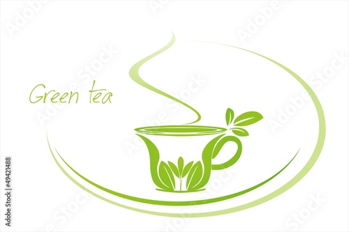 Vector: green tea, tea leaves , icon, business logo design green tea, tea leaves , icon, business logo design
