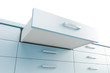 Illustration: cupboard with opened drawer cupboard with opened drawer