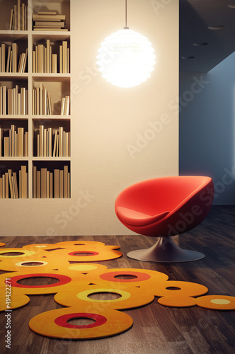 Illustration: pop art style of lounge room pop art style of lounge room