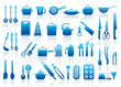 Icons of kitchen ware, utensils and tools