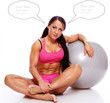 Woman posing with the fitball