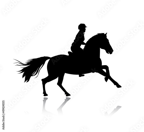 Vector: Vector silhouette of horse racing. Vector silhouette of horse racing.
