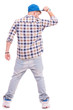 cool man with hand on his cap