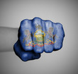 United states, fist with the flag of Pennsylvania