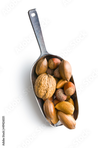 Photo: various nuts in scoop various nuts in scoop