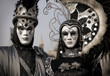 black and silver couple on the Venetian Carnival