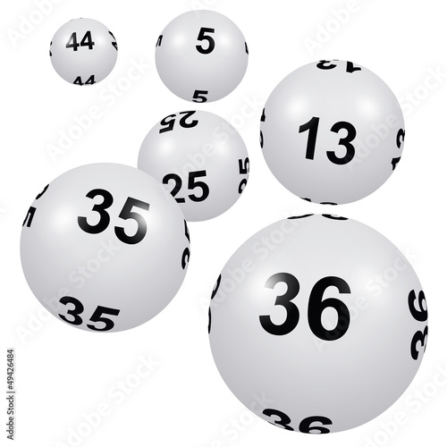 Illustration: Loto. Mélange de boules blanches Loto. Mélange de boules blanches
