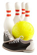 Foto: Ball, bowling shoes and bowling Ball, bowling shoes and bowling