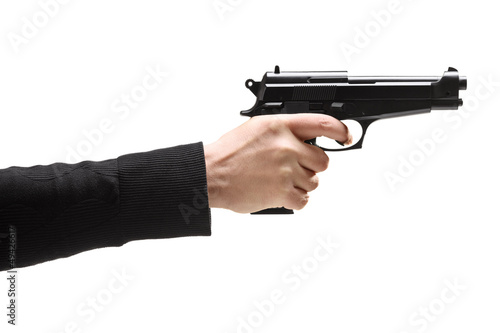 Photo: Robber holding a gun Robber holding a gun