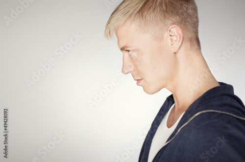 Photo: Profile of serious handsome man. Profile of serious handsome man.