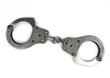 police handcuffs on white