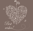 Arrival pastel card with hanging lacy heart