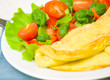 Omelet with vegetable salad