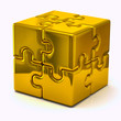 Gold  puzzle cube