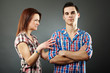 Young woman angry with her husband