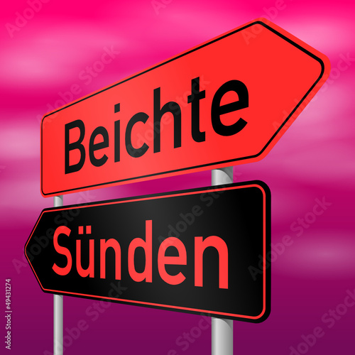 Vector: schild lr beichte sünden I schild lr beichte sünden I