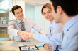 Businessman shaking hand to business partner