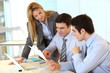 Group of people on business project presentation