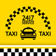 Taxi symbol, and car on the  background