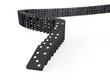 Black dominoes falling over