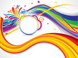 abstract colorful wave background with floral